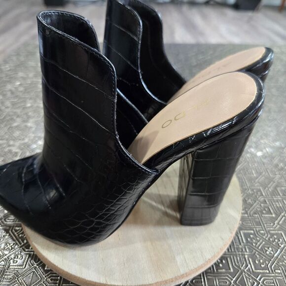 🐢 Aldo High Heel Mule- Block Heel-Croc embossed Size 6 - Picture 9 of 16